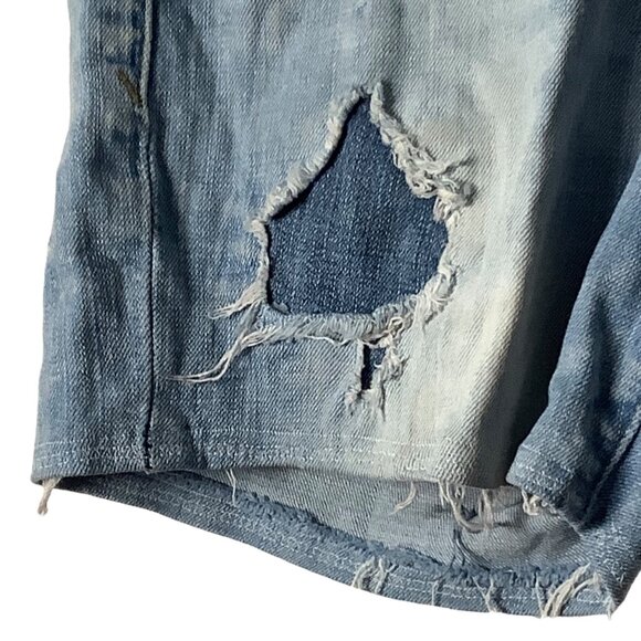 EXPRESS Denim Jean Distressed Slim Stretch Shorts Men Size 30 Pockets Stretch - Picture 2 of 10